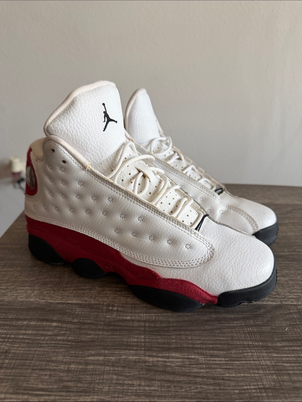 Jordan Retro 13 Kids White and Red High-Top Sneakers